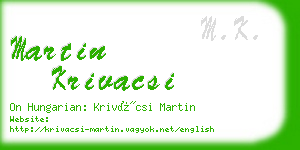 martin krivacsi business card